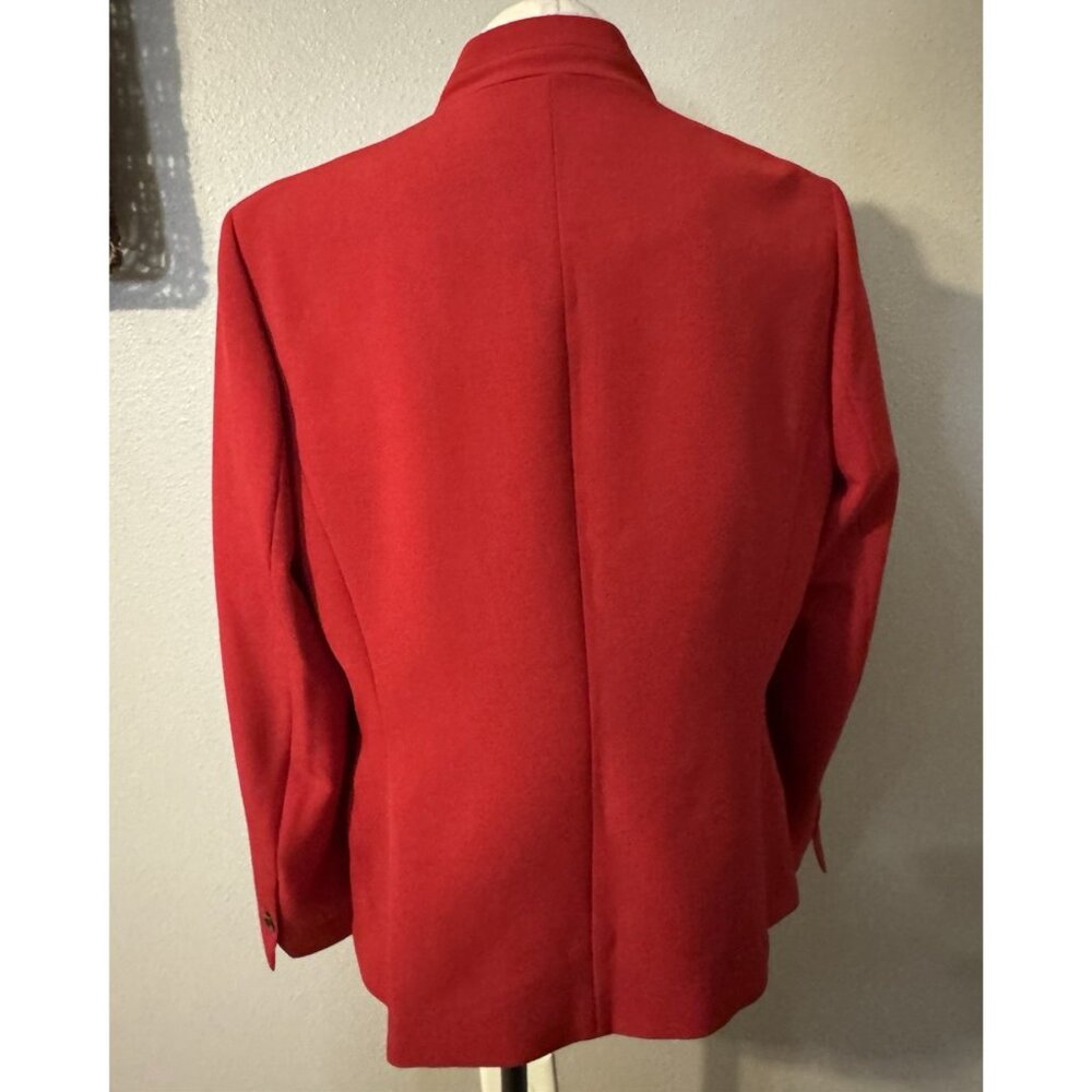 Kasper Suit Jacket Blazer 14 Red Classic 1 Button Stretch Office Career - Picture 7 of 13